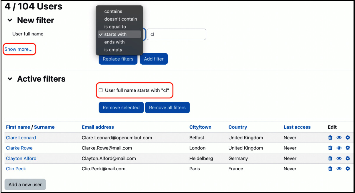 Figure 5.8 – Filtering user accounts I
