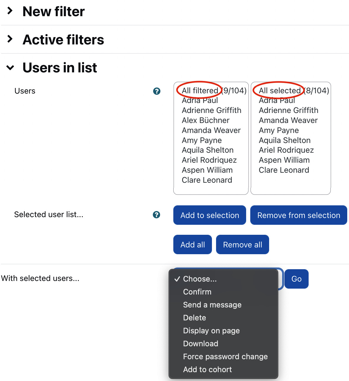 Figure 5.13 – Bulk user actions I
