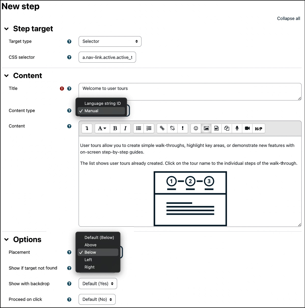 Figure 7.27 – Adding a tour step
