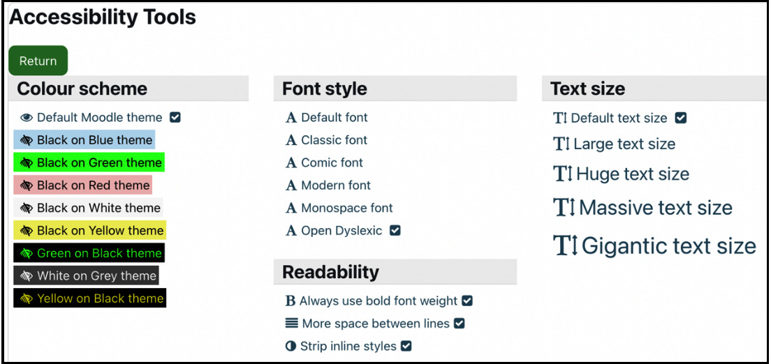 Figure 7.36 – Accessibility tool
