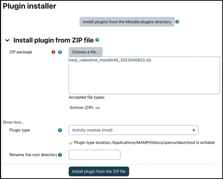 Figure 8.7 – Installing plugins from a ZIP file
