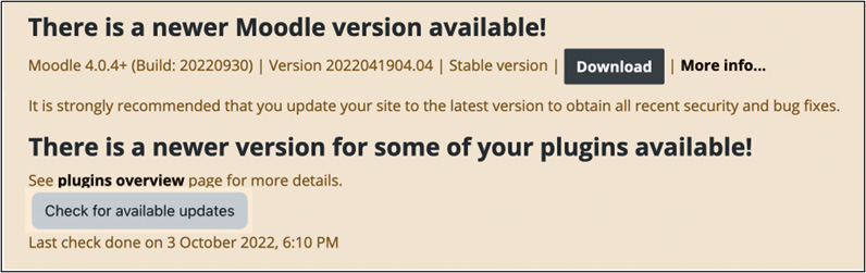 Figure 8.11 – Plugin upgrade required?
