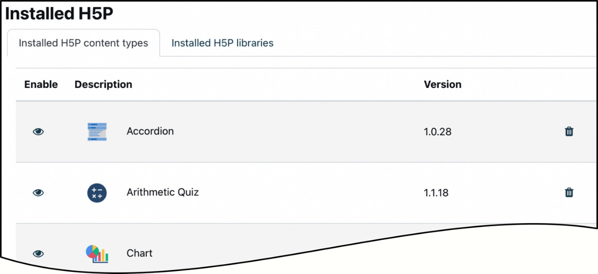 Figure 9.9 – H5P content types
