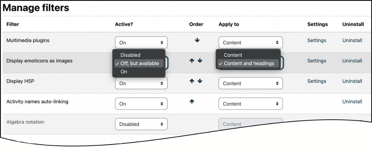 Figure 9.15 – Filter configuration
