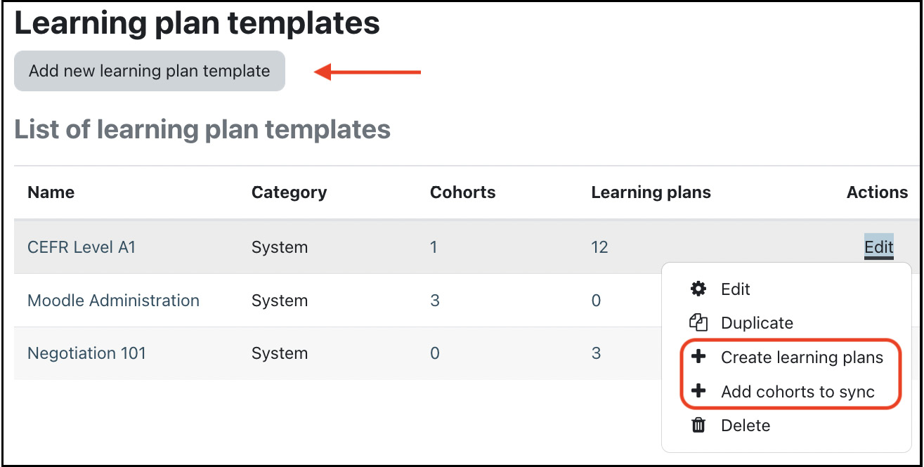 Figure 9.29 – Learning plan templates
