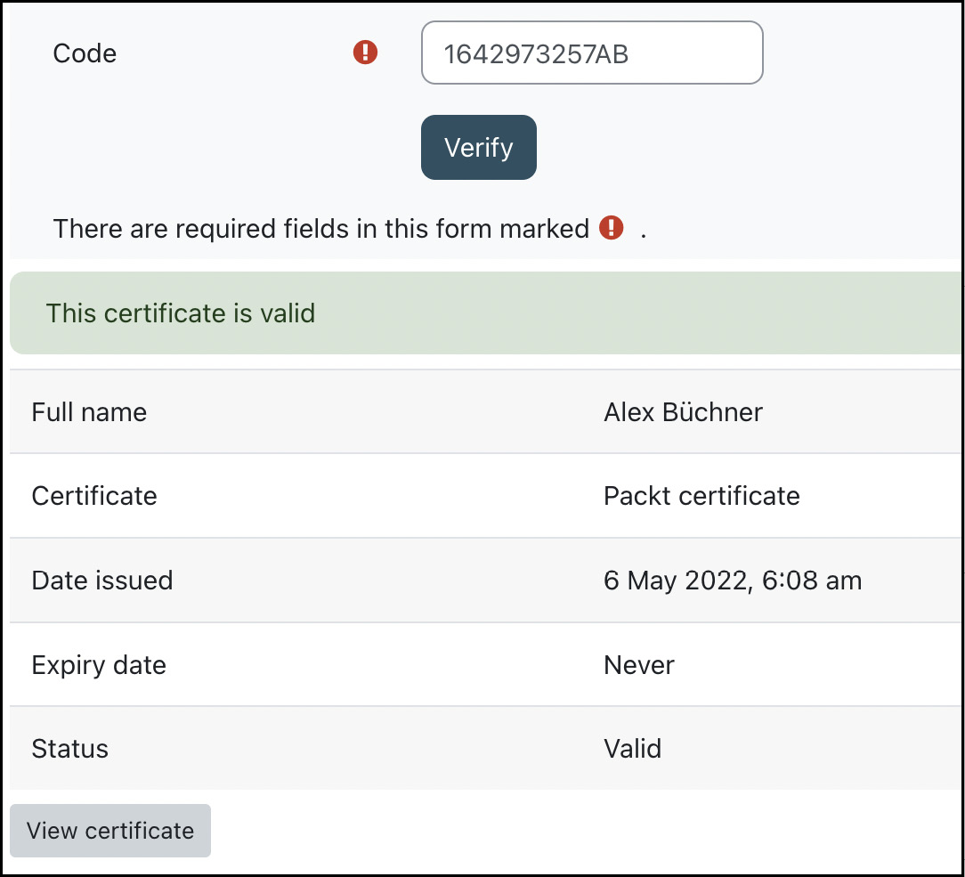 Figure 9.36 – Certificate validation
