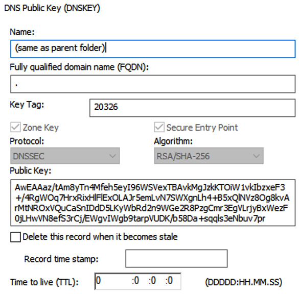 Figure 2.17 – DNSSEC root public key

