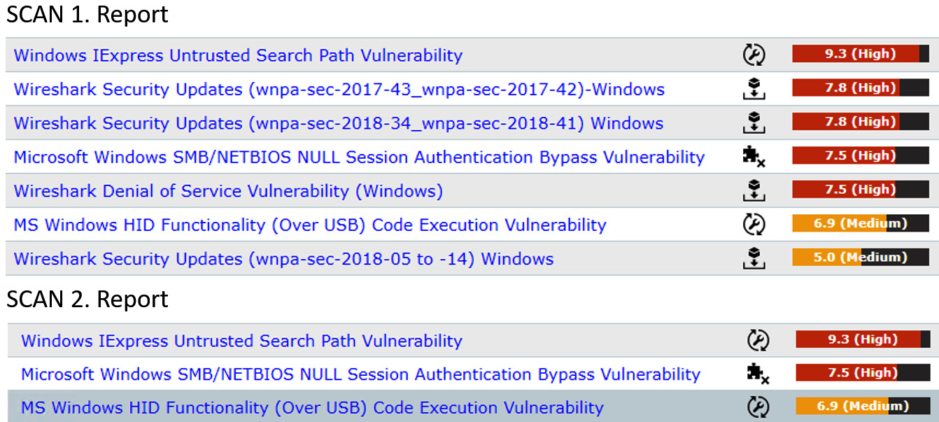 Figure 6.1 – Critical ranked vulnerabilities
