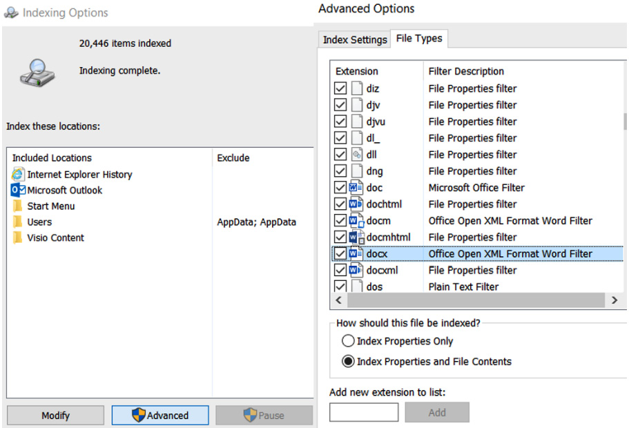 Figure 7.16 – Microsoft Indexing Service
