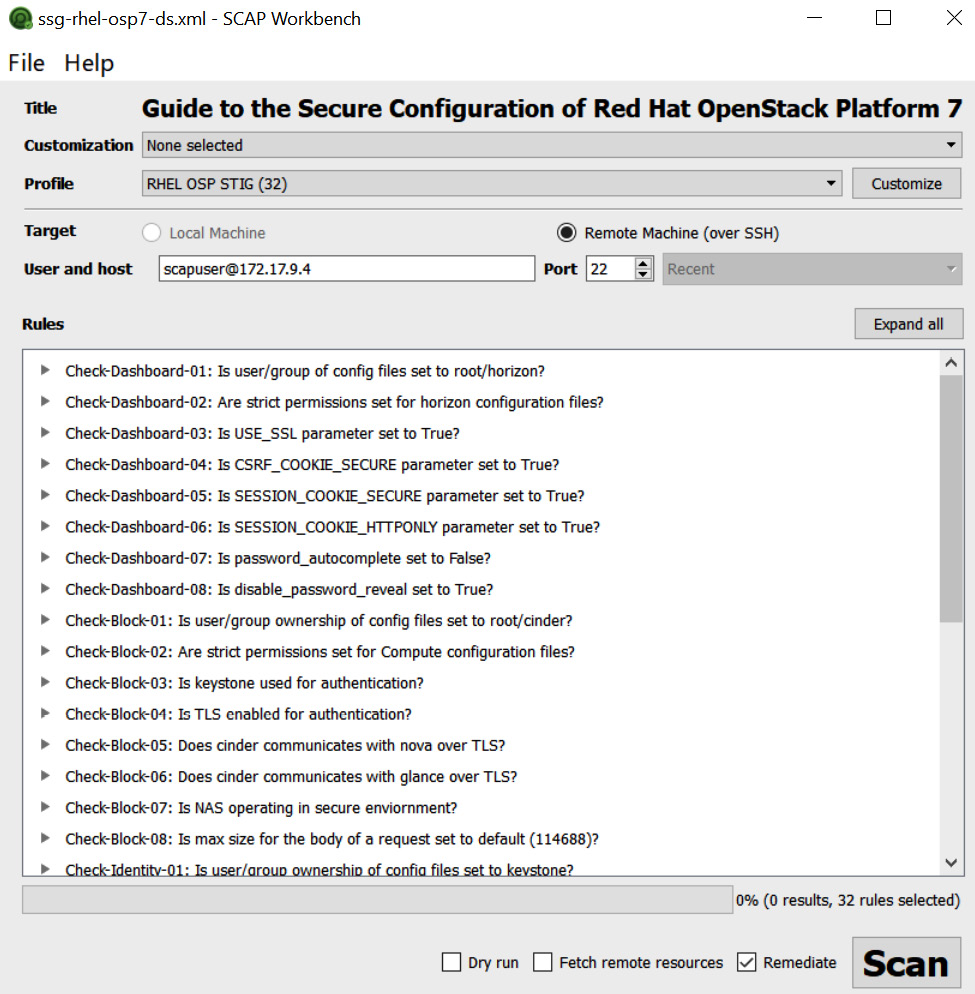 Figure 7.17 – Baseline compliance scan
