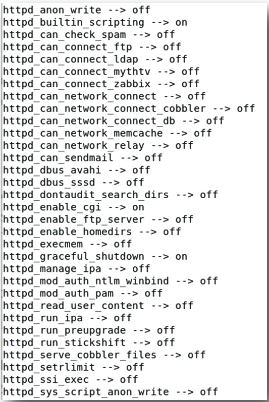 Figure 9.17 – SELinux enforcable settings
