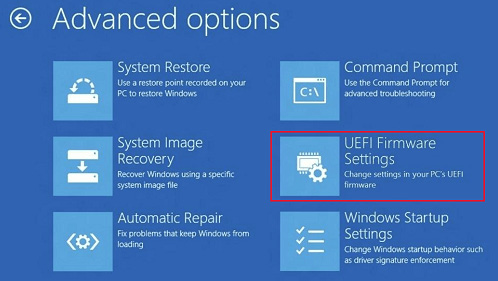 Figure 9.20 – The Windows UEFI menu
