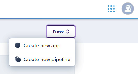 Figure 15.3 – Create new app option
