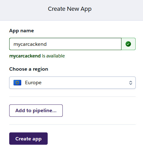 Figure 15.4 – Create app button
