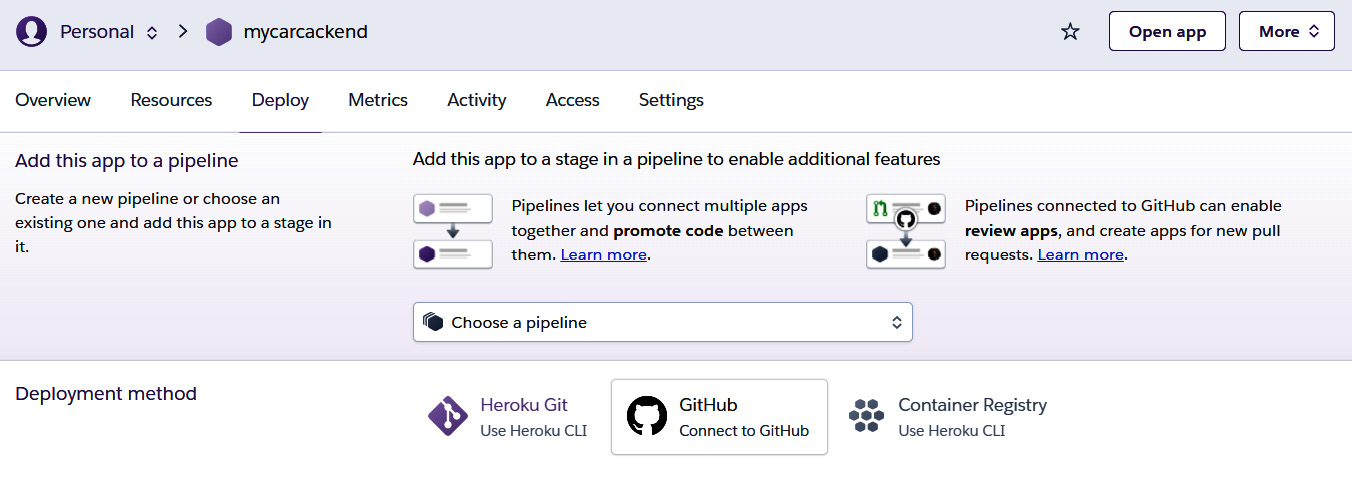 Figure 15.5 – Deployment method
