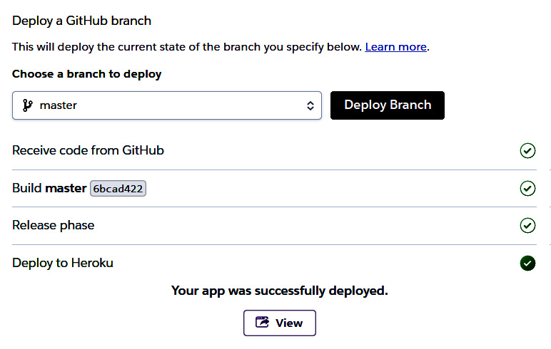 Figure 15.8 – Successful deployment
