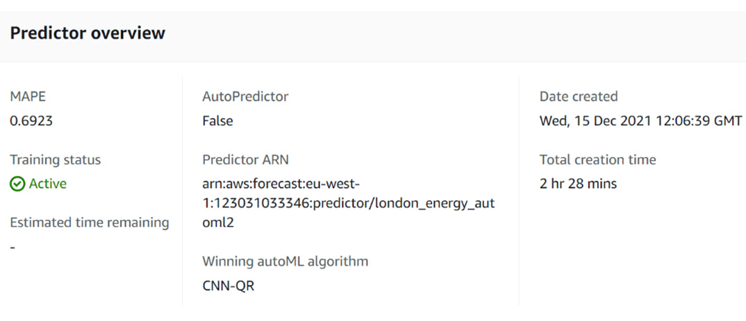 Figure 4.9 – The results page: Predictor overview
