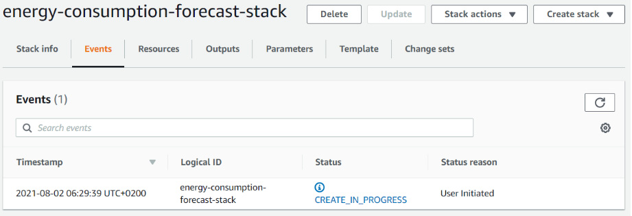Figure 7.15 – Stack creation started

