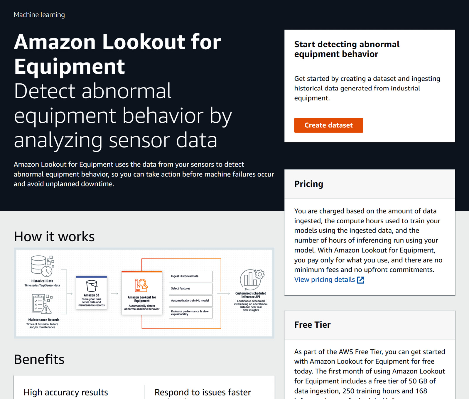 Figure 10.1 – The Amazon Lookout for Equipment home page
