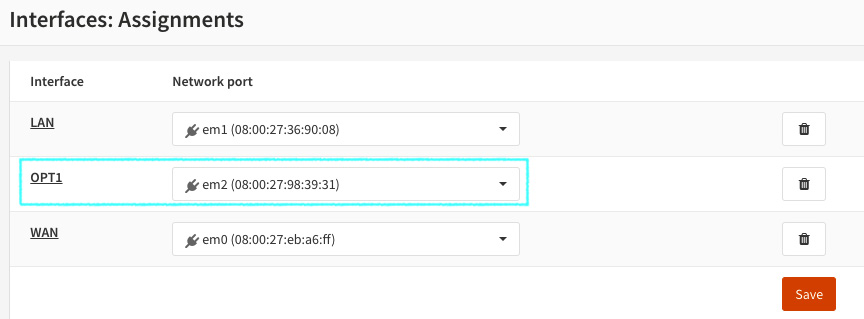 Figure 3.4 – New network interface added