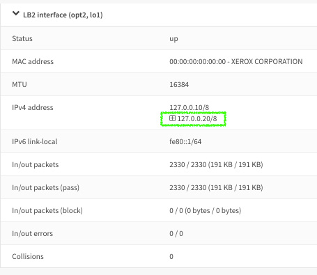 Figure 3.12 – Interfaces overview: virtual IP alias added
