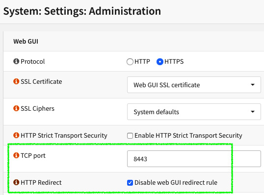 Figure 18.3 – The webGUI configurations details