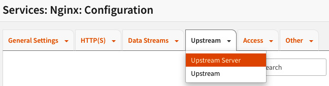 Figure 18.4 – The Upstream Server submenu
