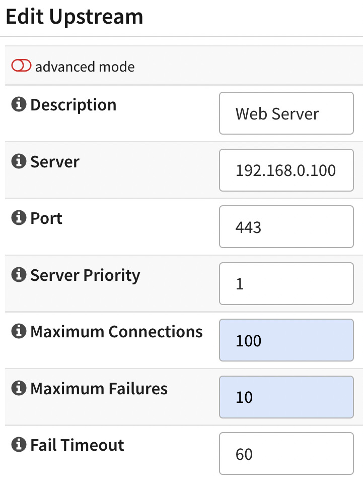 Figure 18.6 – The upstream server edit page
