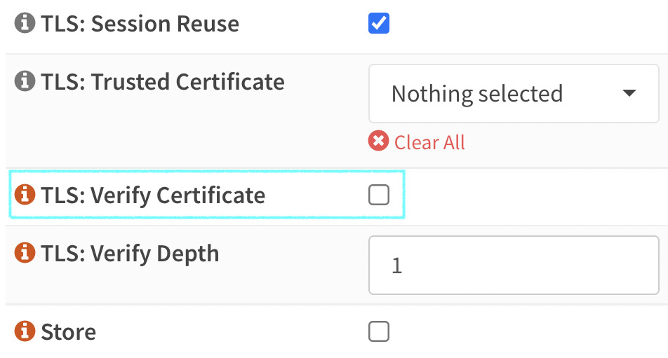 Figure 18.10 – The advanced mode TLS: Verify Certificate option detail
