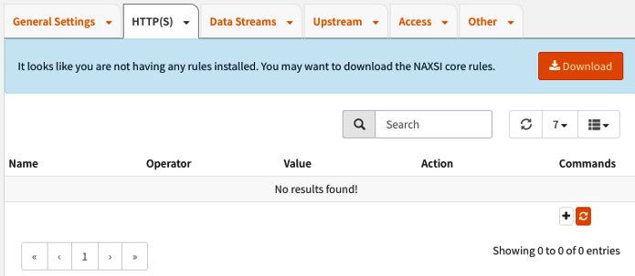 Figure 18.15 – The NAXSI download rules button