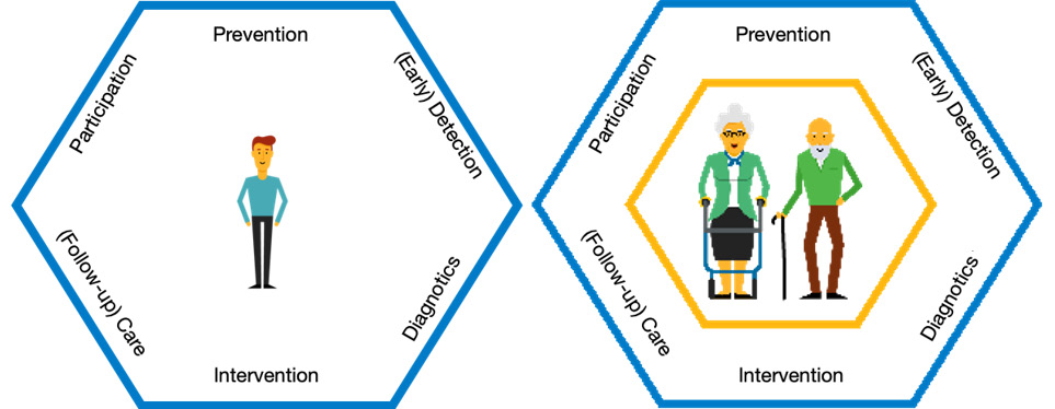 Figure 1.3 – Omniversal care HeXagon to represent the Health eXperience (HeX)
