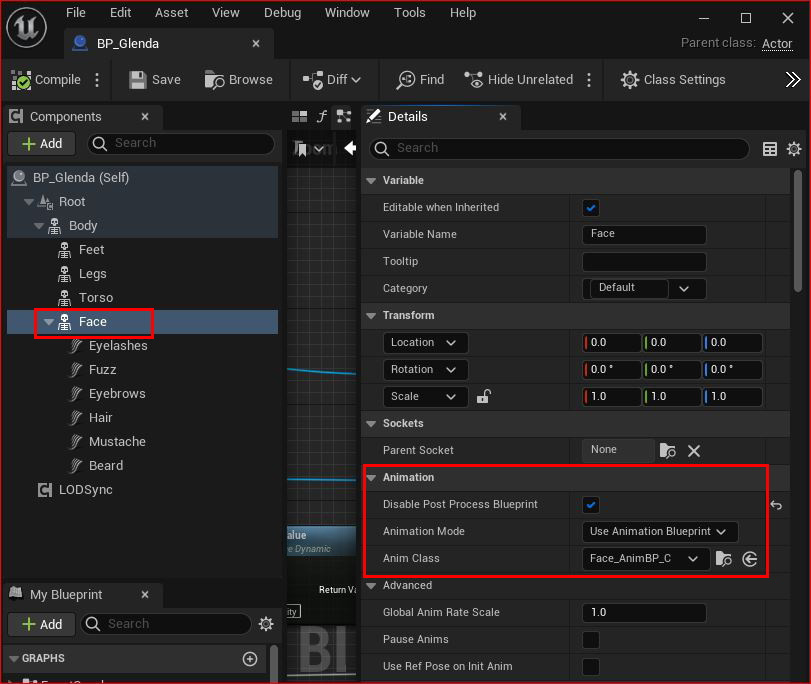 Figure 8.12: Changing Animation Mode and Anim Class
