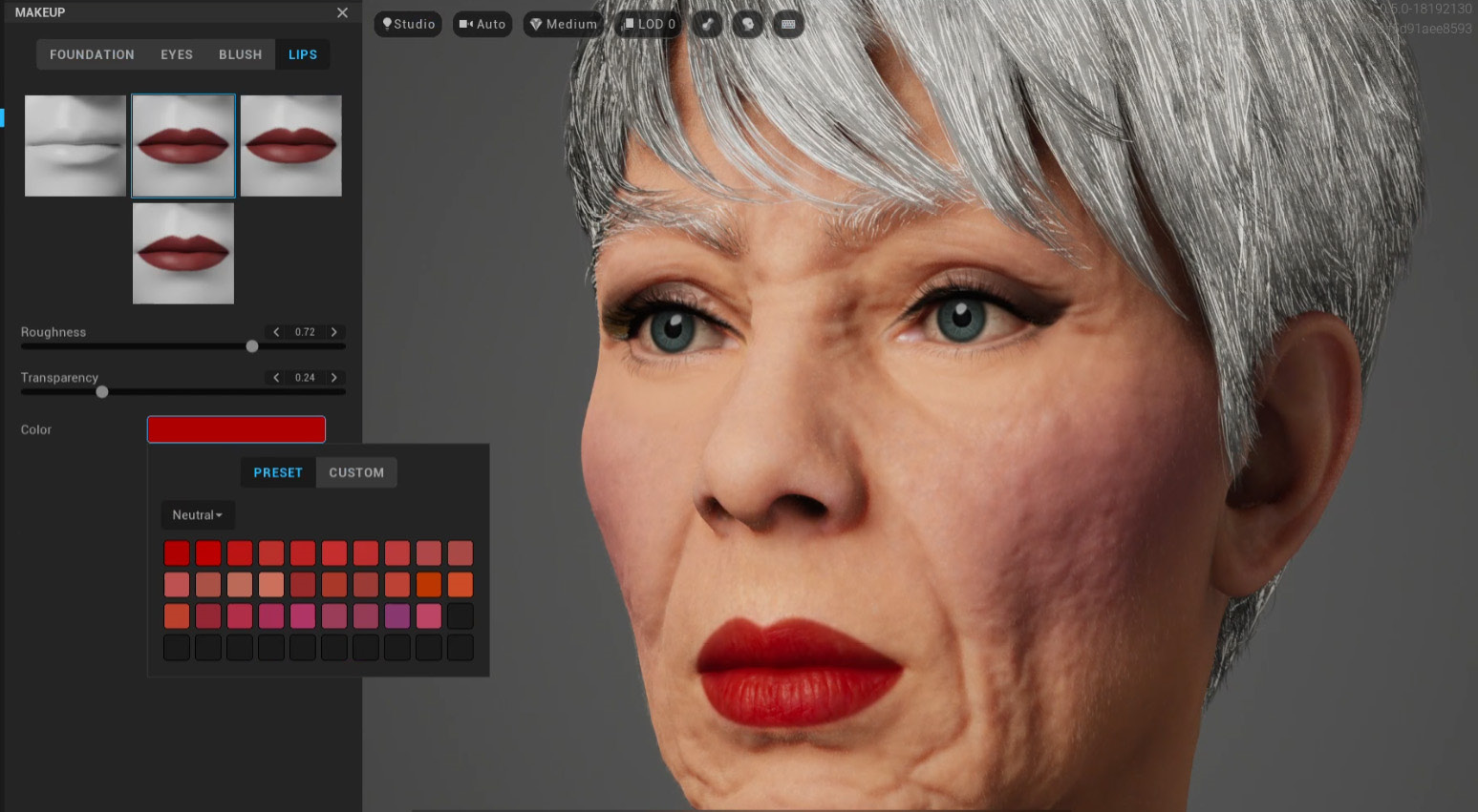 Figure 2.31: Lipstick palette options
