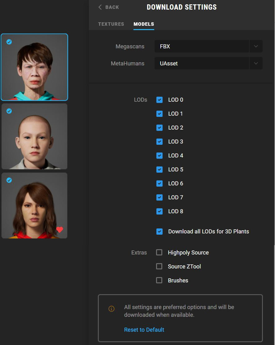 Figure 2.49: Models settings
