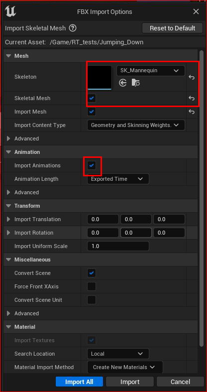 Figure 5.18: FBX Import Options
