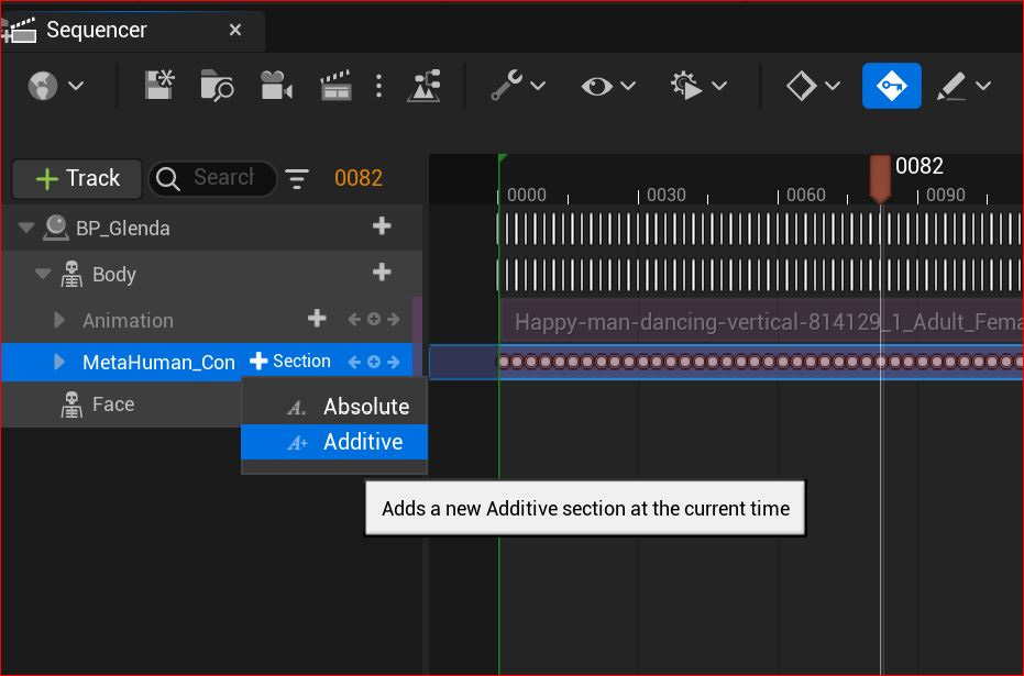 Figure 7.11: Adding an Additive section
