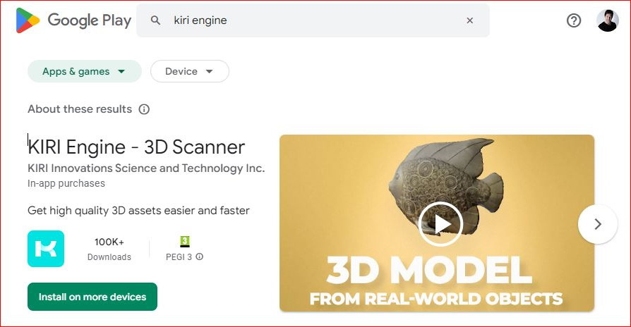 Figure 11.3: KIRI Engine on Google Play
