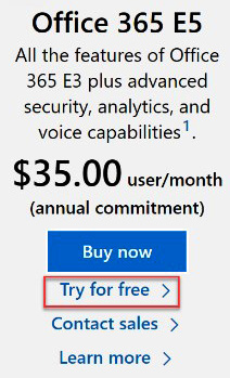 Figure 1.9 – Office 365 trial subscription sign-up
