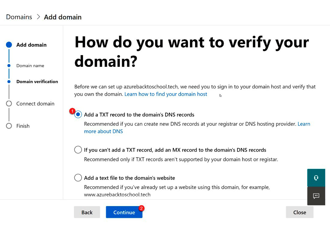 Figure 3.13 – Add a TXT record to the domain registrar
