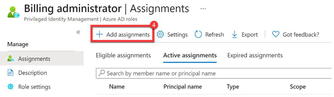 Figure 3.5 – Add assignment from the list of roles
