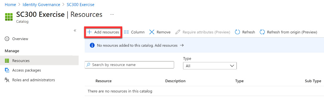 Figure 12.10 – Adding resources to the catalog
