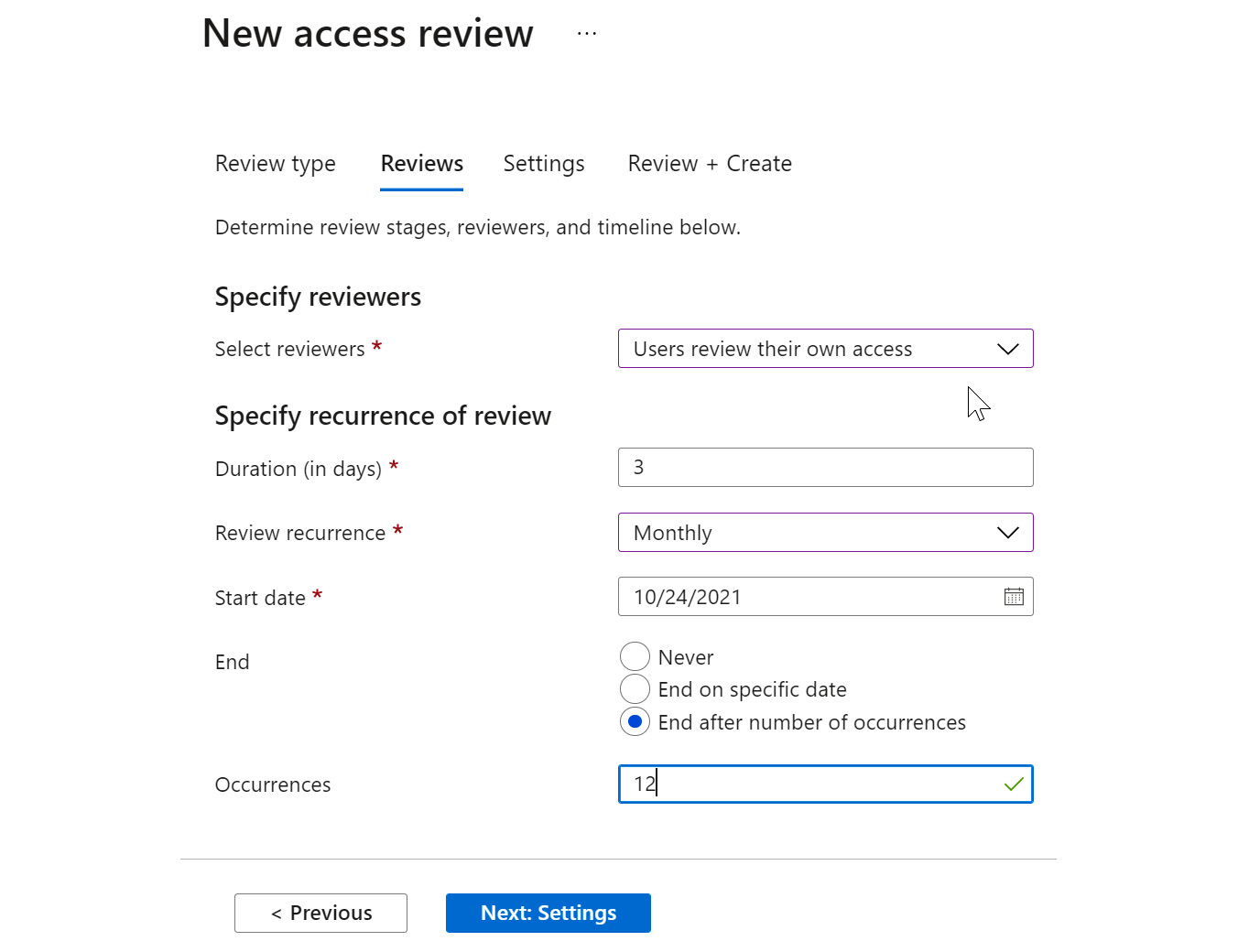 Figure 12.31 – Review settings
