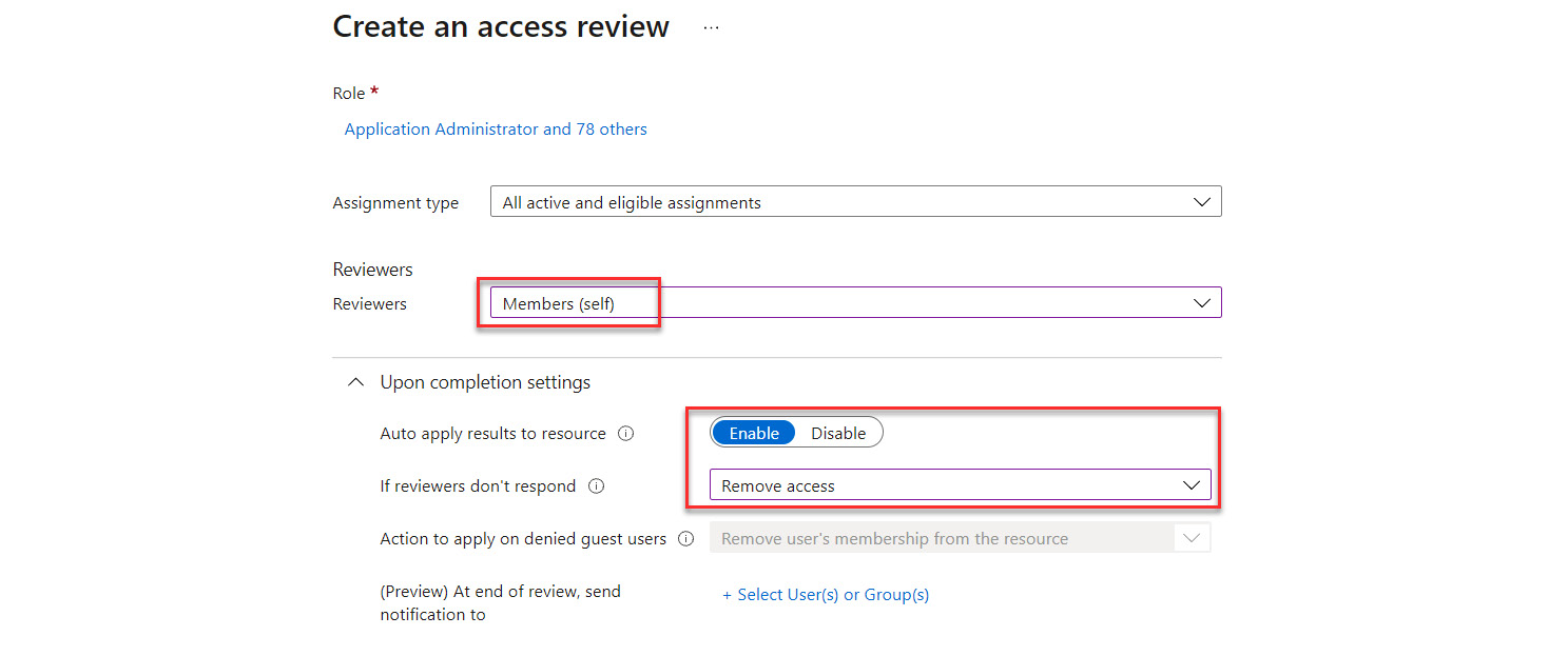 Figure 13.19 – Settings for the access review
