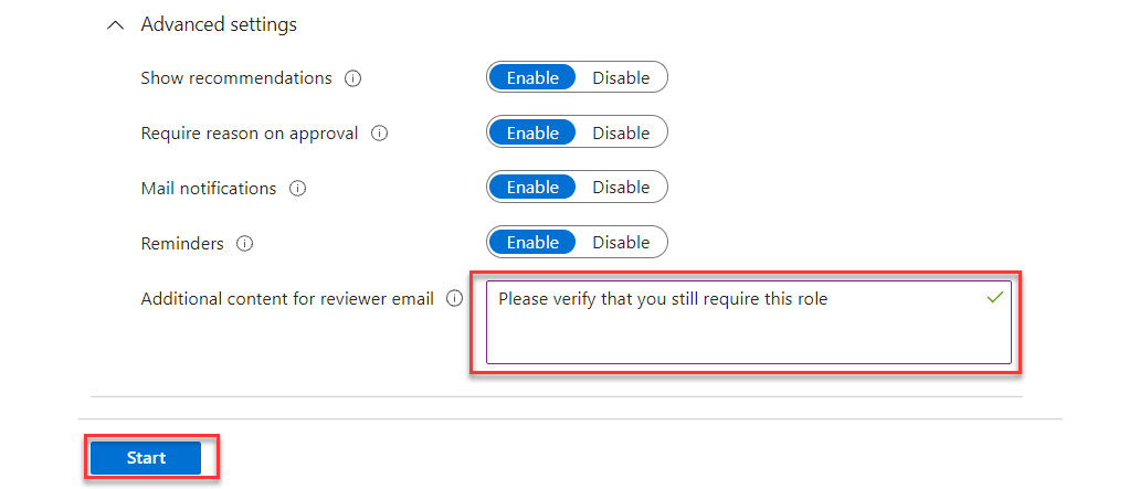 Figure 13.20 – Advanced access review settings
