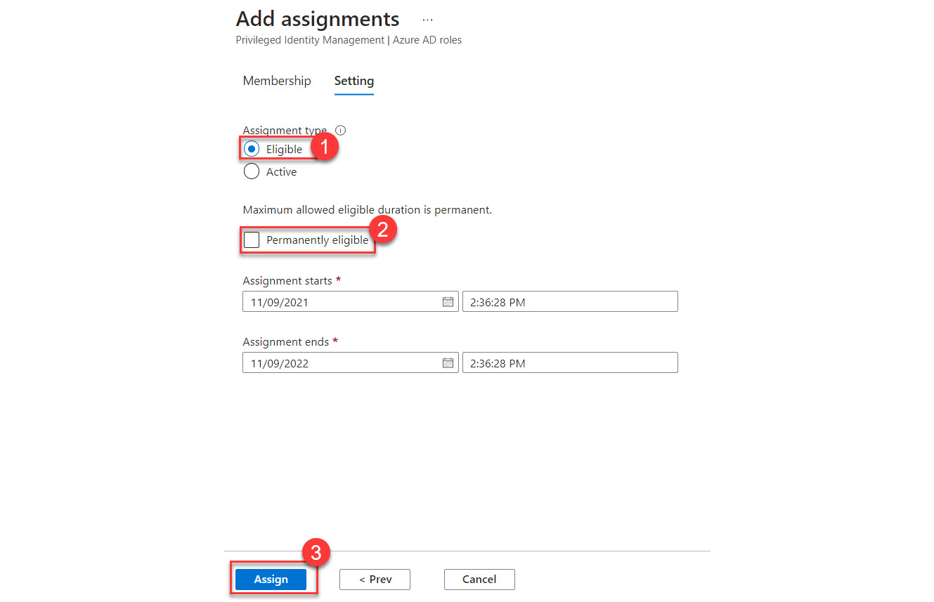 Figure 13.7 – Role assignment settings
