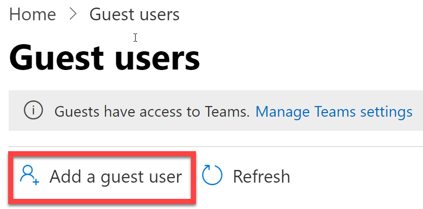 Figure 5.15 – Add a guest user via the Guest users tile

