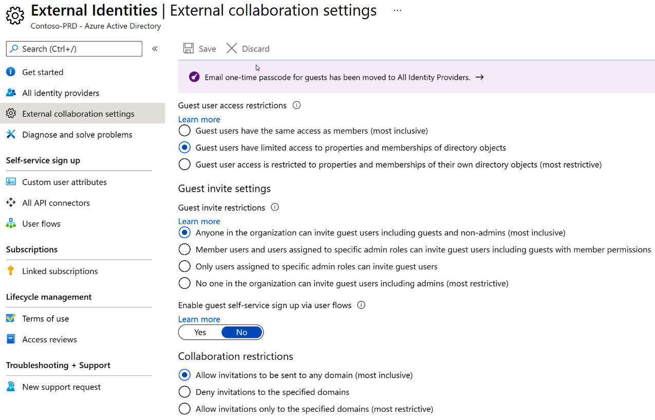 Figure 5.1 – External collaboration settings
