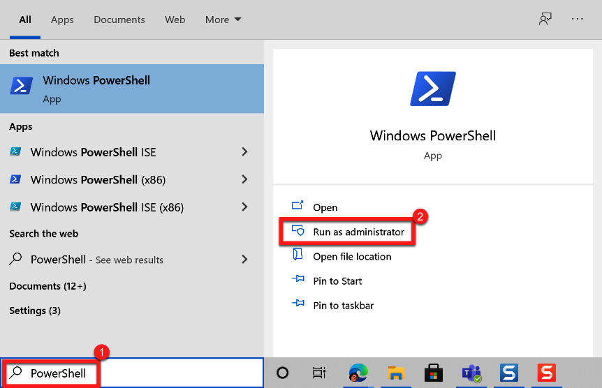 Figure 5.26 – Opening PowerShell as an administrator
