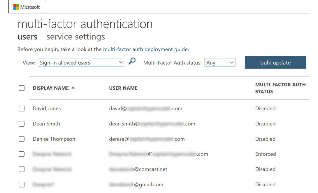 Figure 5.31 – MFA configuration page with guest accounts
