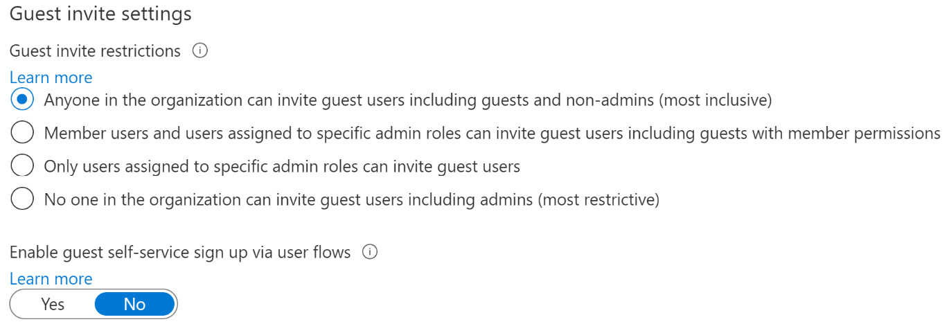 Figure 5.3 – Guest invite settings
